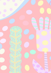 Modern abstract bright floral background with hand drawn texture.