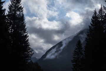 Cold color high contrast Norway nature clouds 