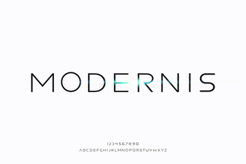 Modernis, a modern minimalist clean alphabet font. typography vector illustration design