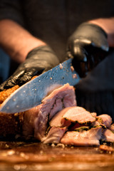 Thinly sliced juice meat