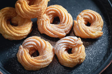 Closeup of spanish donuts easy to make