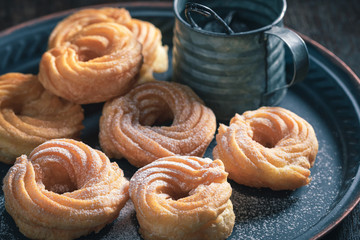 Yummy and sweet spanish donuts freshly baked