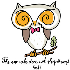 funny owl in doodle style