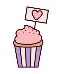 happy valentines day, sweet cupcake sign heart decoration