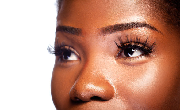 Fototapeta Glamur Look of a Young Beautiful African Female Eyes in Beauty Skin Concept.