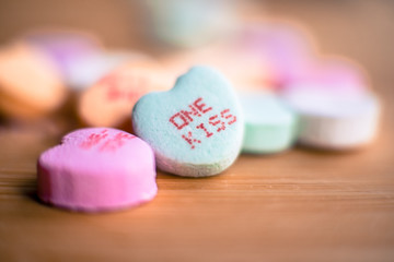 romantic Valentine's day candy ask for one kiss