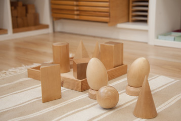 Wooden geometric shapes