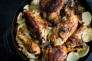 Irish Chicken with Cabbage, Potatoes, Onion, and Bacon