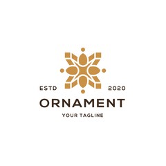 Modern Logo Design or Luxury Floral Ornament or Gold Flower
