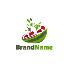 Organic Salad Logo Design Stock Vector