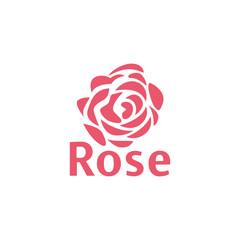 Red Rose Logo Vector Illustration Emblem Stock Vector 