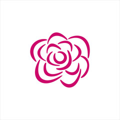 Red Rose Logo Vector Illustration Emblem Stock Vector 