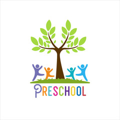 Obraz premium Preschool Logo Design Stock Images