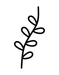 branch leaves foliage nature botanical icon thick line