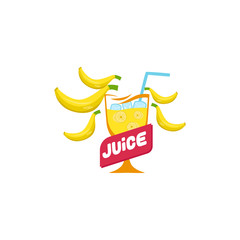 Bananas Juice Logo Vector Template