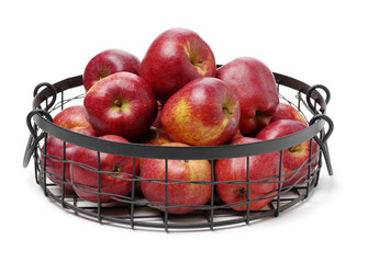 Red apples isolated on white background