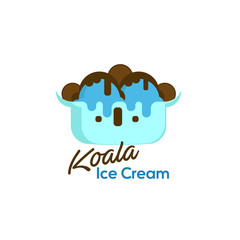 Koala Ice Cream Logo Template Stock Vectors
