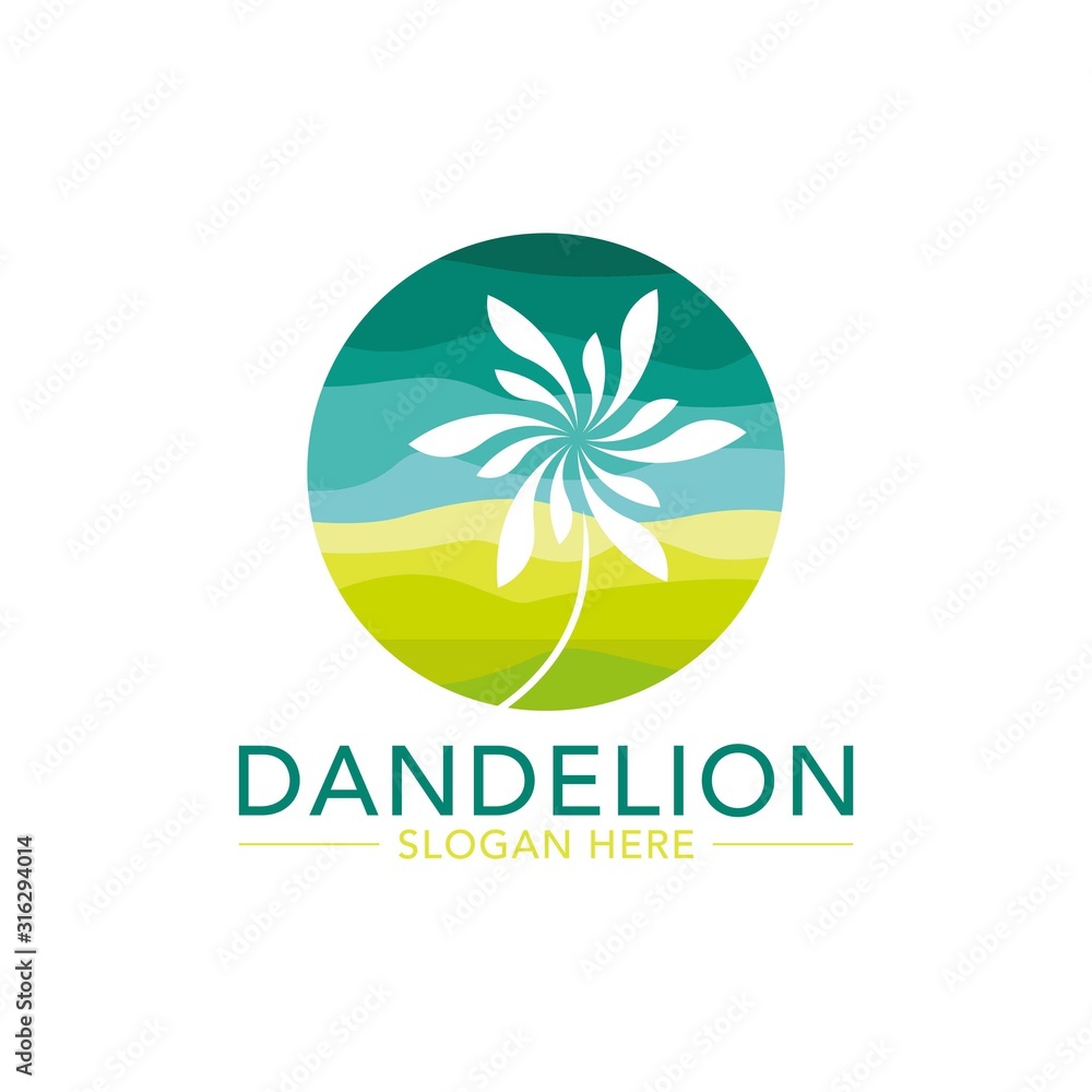 Wall mural Dandelion Logo Template Stock Vectors