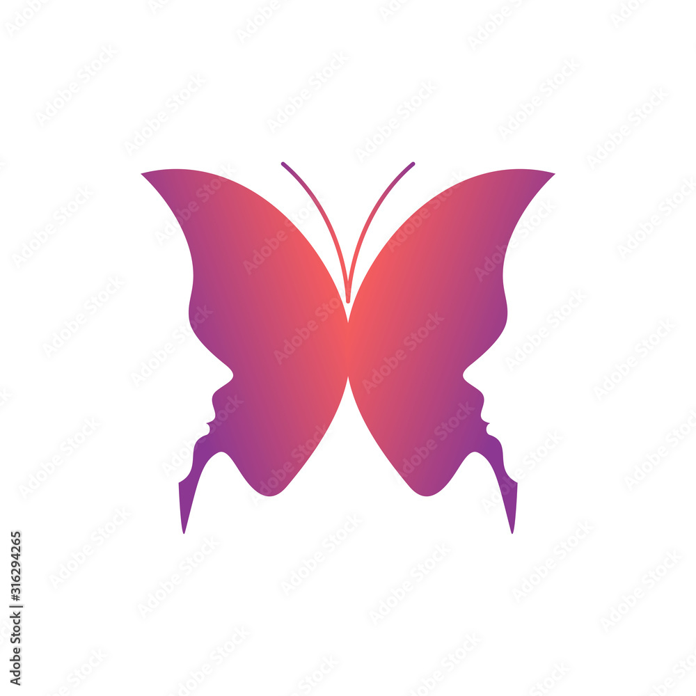 Wall mural butterfly logo design vector illustration