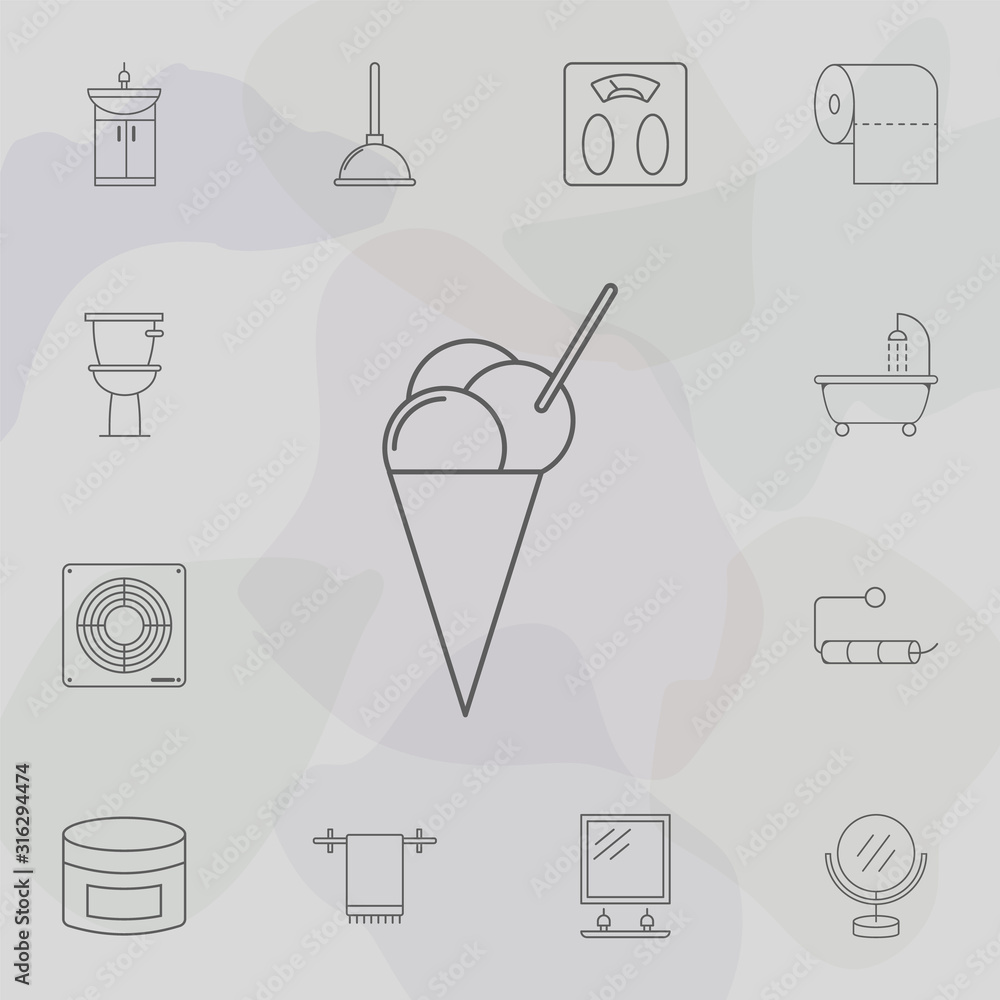 Aufkleber ice-cream on the horn icon. web icons universal set for web and mobile