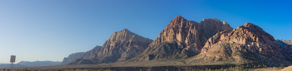 USA, Clark County, Nevada. A panorama of Red Rock Canyon State Park