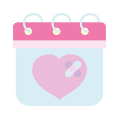 happy valentines day, cute heart with bandages first aid sad love