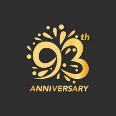 93th Years Anniversary Celebration Design Vector Template