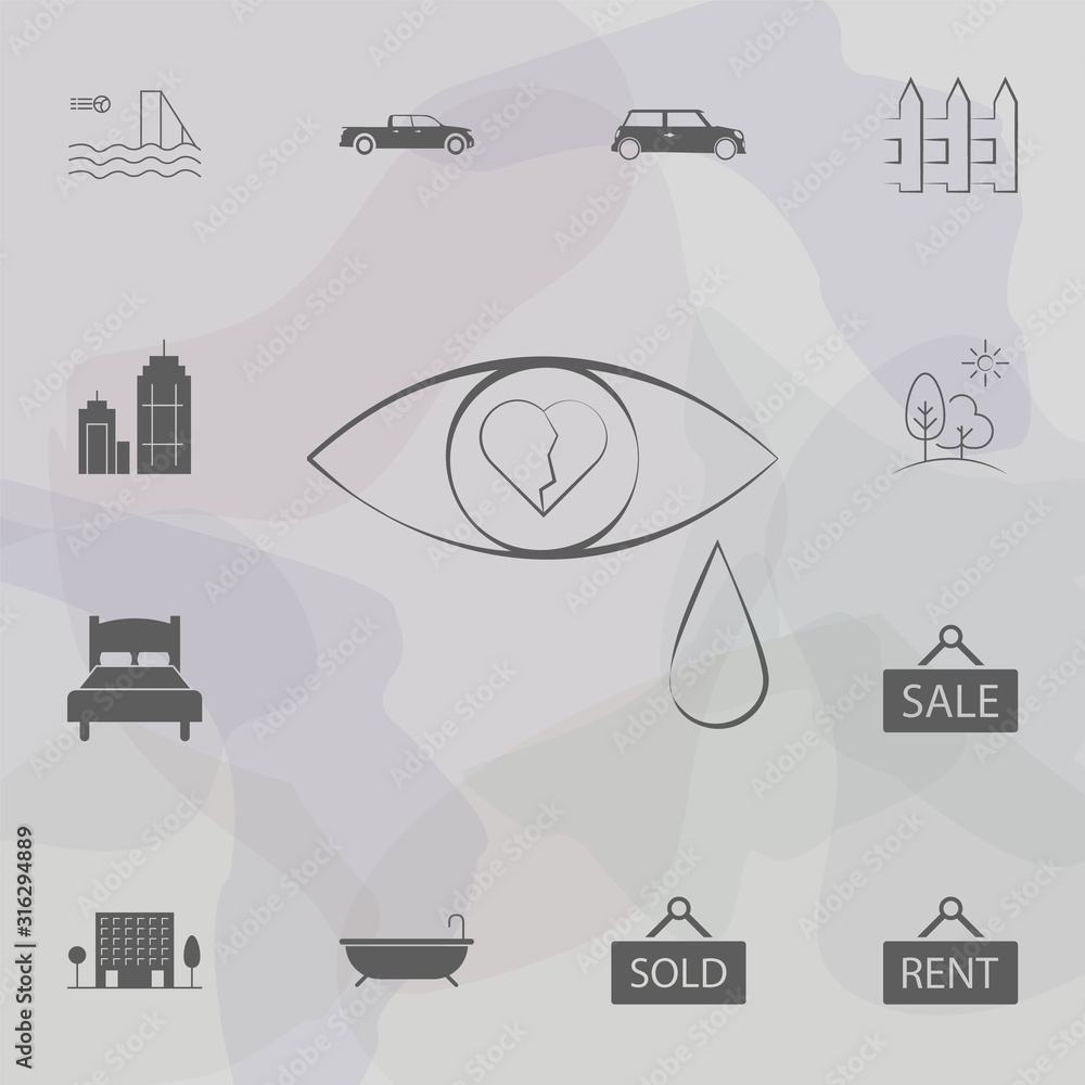 Poster tears from a broken heart icon. web icons universal set for web and mobile
