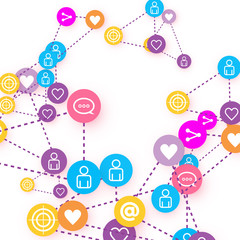 Social media marketing, Communication concept.