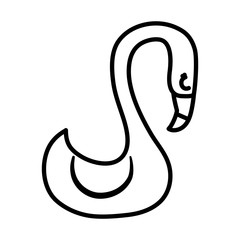 cute flamingo bird tropical icon thick line