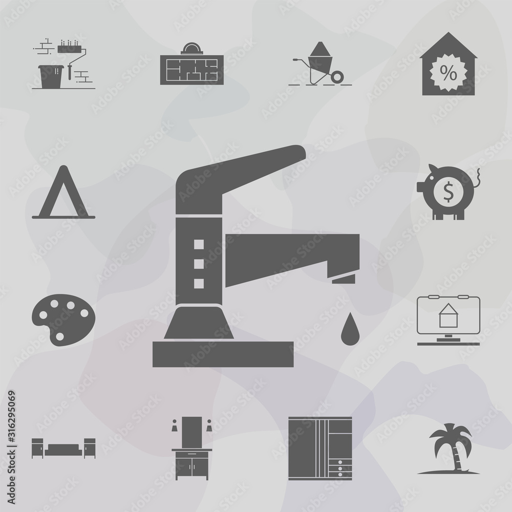 Poster water crane icon. web icons universal set for web and mobile