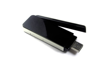 Usb wireless modem isolated on a white background. Vintage stile.