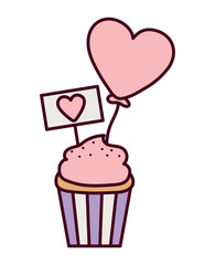 happy valentines day, sweet cupcake heart balloon decoration