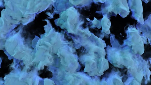 Colored abstract blue vj smoke flowing on an alpha channel background. Beautiful colorful fume effect. Easy to use, just place the clip over your footage.