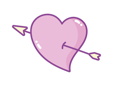 happy valentines day, heart pierced arrow love decoration