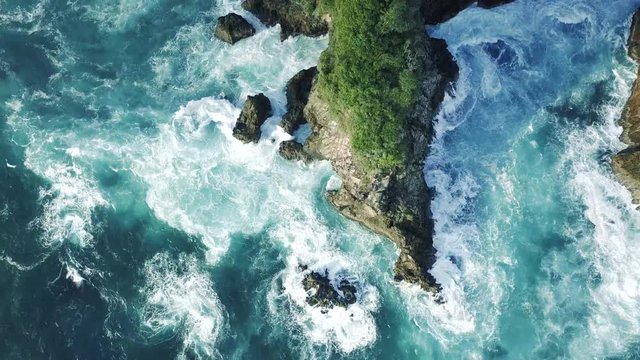 beautiful place from indonesia, top angle view from drone