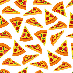 Pizza Seamless Pattern Background Vector Design Isolated on White Background
