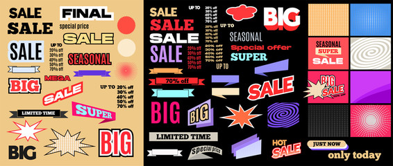 Naklejka premium Sale banner elements collection.Tamplate design for advertising. Vector illustration.