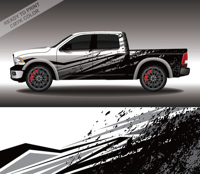 Car wrap decal design vector, custom livery race rally car vehicle sticker and tinting.