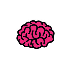brain doodle icon, vector illustration