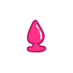 anal plug sex toy doodle icon, vector illustration