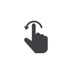 finger turning left icon, turn left gesture