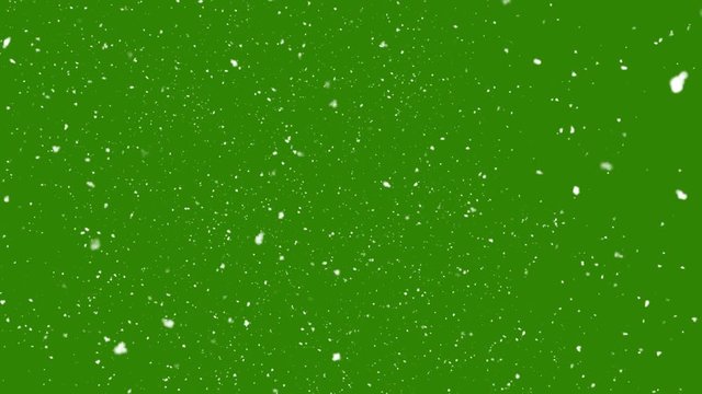 Nature snowfalling on green screen background