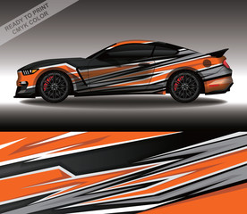 Car wrap decal design vector, custom livery race rally car vehicle sticker and tinting.