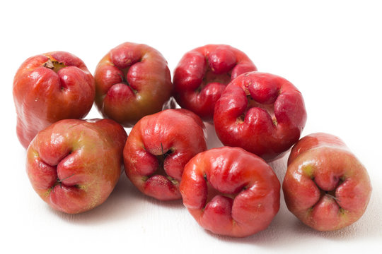 Rose apples or chomphu or Java apple or Syzygium seed isolated on white background