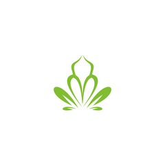 frog logo with the whole forming a lotus.