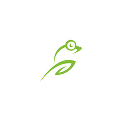 frog logo with a combination of leaves into one logo