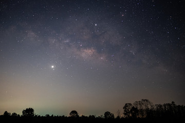 Obraz na płótnie Canvas Observers at night have stars, milky way and galaxies filled the dark sky.
