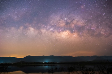 Observers at night have stars, milky way and galaxies filled the dark sky.