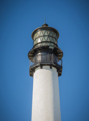 Fototapeta na wymiar Detailed metal work decorates light on the Bill Baggs Cape Florida Light house